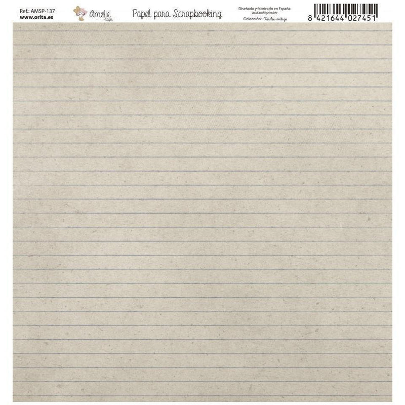 Amelie kit 7 papeles scrap KIT-01022 fondos vintage AMELIE CENTROARTESANO