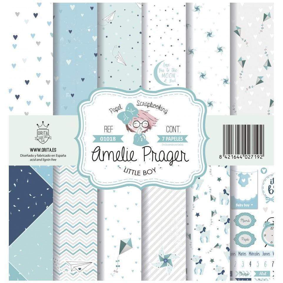 Amelie kit 8 papeles scrap KIT-01018 little boy AMELIE CENTROARTESANO