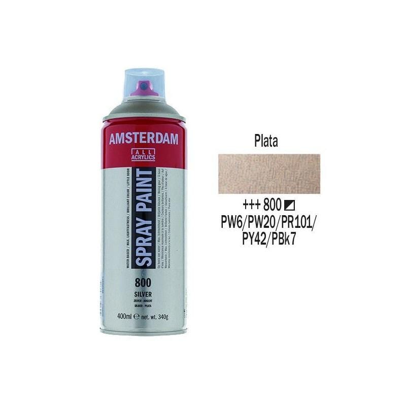 Amsterdam Pintura acrilica en Spray 400ml 800 plata AMSTERDAM CENTROARTESANO