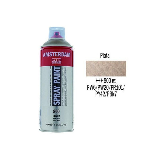 Amsterdam Pintura acrilica en Spray 400ml 800 plata AMSTERDAM CENTROARTESANO