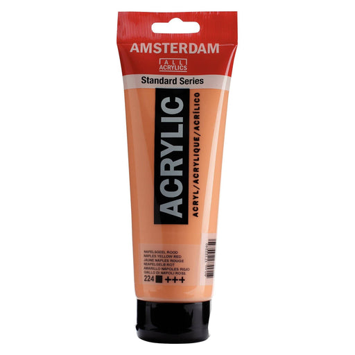 Standard Series Colores Acrílicos Tubo 250 ml Amarillo Nápoles Rojo 224 AMSTERDAM CENTROARTESANO