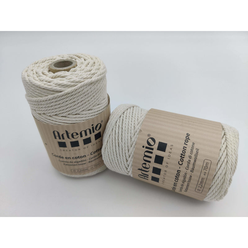 Artemio rollo cuerda algodon 200g 2.2mmx70m 13030239 crudo