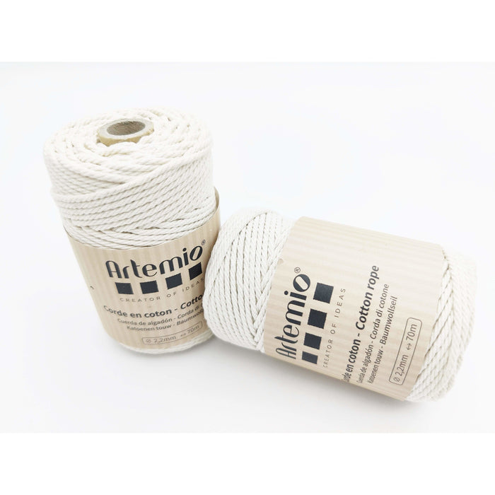 Artemio cotton rope roll 200g 2.2mmx70m 13030239 raw