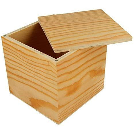 Boîte carrée en bois Artemio 12x12x12cm avec aimants