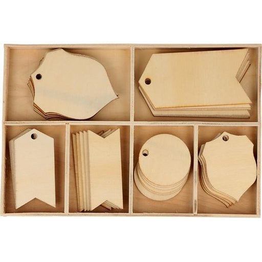 Artemio set etiquetas madera diferentes formas 36ud 14002914 ARTEMIO CENTROARTESANO