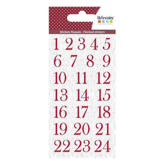 Artemio stickers calendario adviento flocado rojo 11004839 ARTEMIO CENTROARTESANO