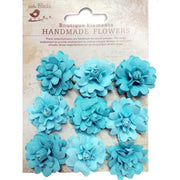 grupo flores de papel hechas a mano Rosas turquesa ARTEMIO CENTROARTESANO