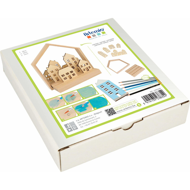 Kit de madera de paisaje de siluetas ciudad 16x12x16cm 14003268 ARTEMIO CENTROARTESANO