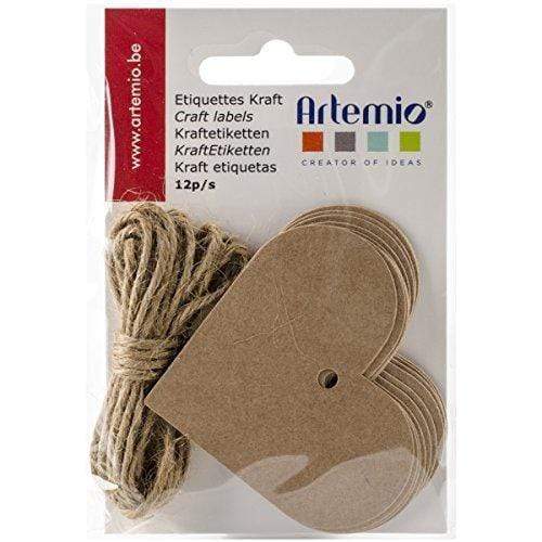 Artemio 12 etiqueta kraft corazon 11060024 ARTEMIO Oferta CENTROARTESANO