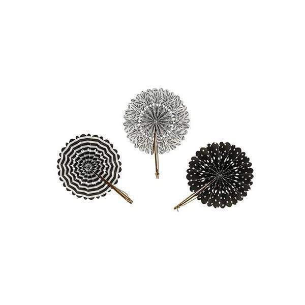 Artemio 6 mini abanicos de papel blanco y negros ARTEMIO Oferta CENTROARTESANO