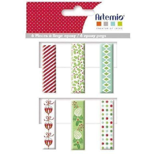 Artemio 6 pinzas madera noel classique ARTEMIO Oferta CENTROARTESANO