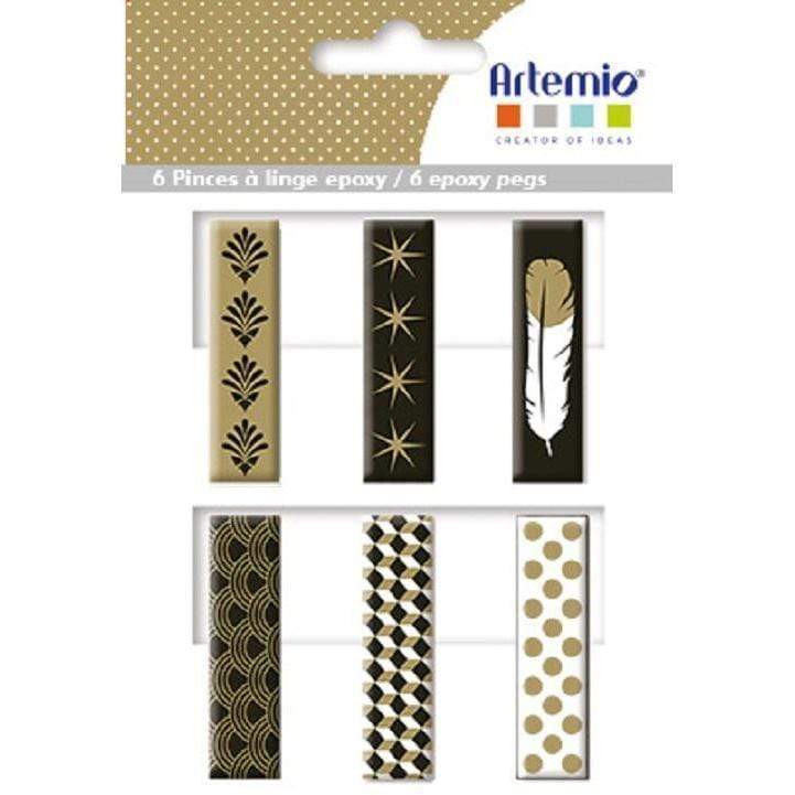 Artemio 6 pinzas madera oro 14002288 ARTEMIO Oferta CENTROARTESANO