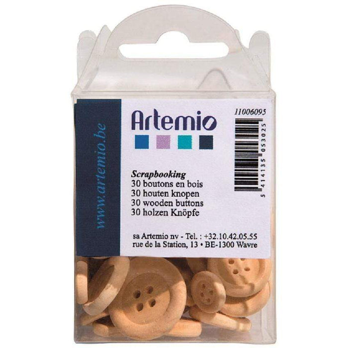 Artemio Caja mini botones madera 30u 11006095 ARTEMIO Oferta CENTROARTESANO
