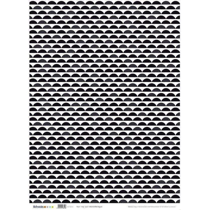Artemio Papel regalo ondas blanco y negro 70x50cm ARTEMIO Oferta CENTROARTESANO
