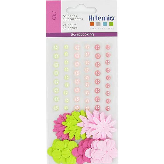 Artemio perlas adhesivas flores papel rosa-verde 11006811 ARTEMIO Oferta CENTROARTESANO