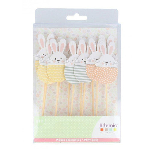 Artemio pinchos decoraticos 12und rabbits easter 14030177 ARTEMIO Oferta CENTROARTESANO