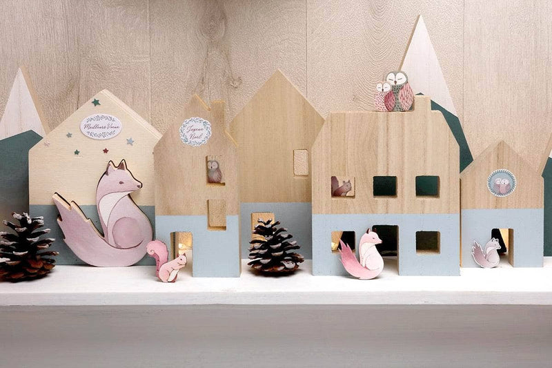 Artemio set 4 casas madera 14002476 ARTEMIO Oferta CENTROARTESANO