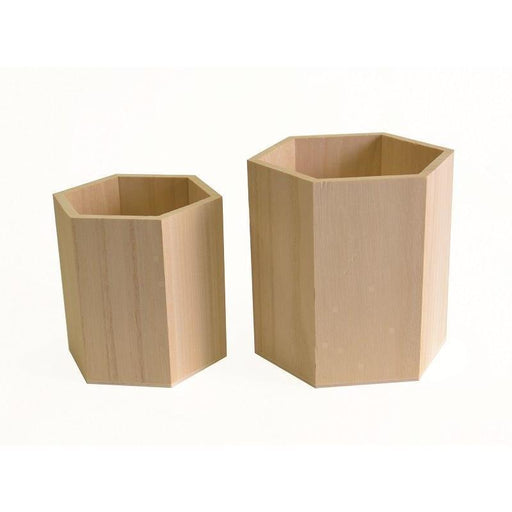 Artemio set jarrones madera hexagonal 2ud 14002038 ARTEMIO Oferta CENTROARTESANO
