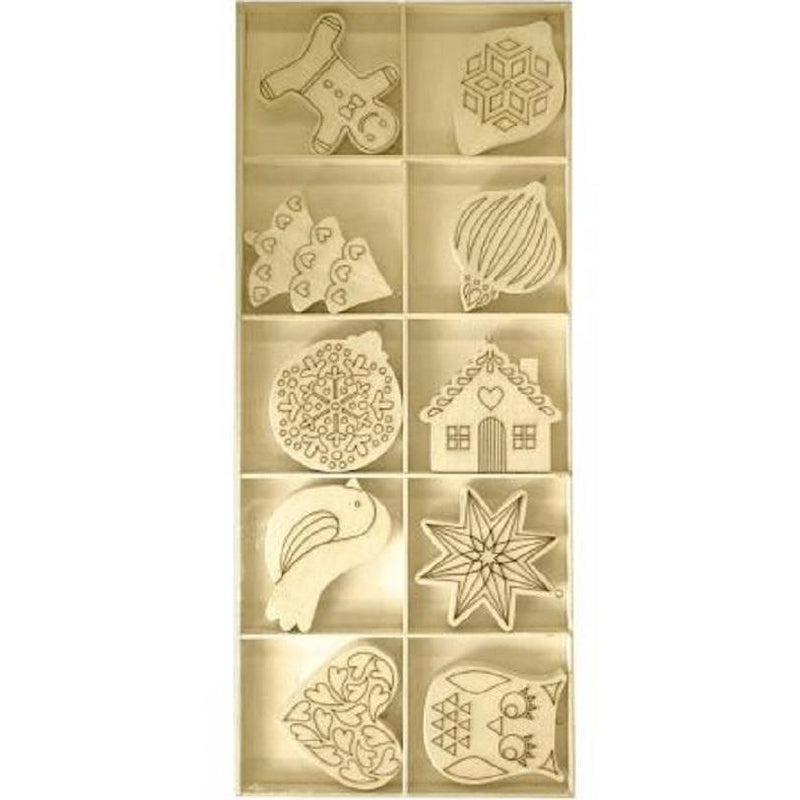 artemio siluetas madera navidad 10ud 13cm 14001844 ARTEMIO Oferta CENTROARTESANO