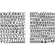 Rayher stickers abecedario y numerico negro Cursivo 60590576 2cm ARTEMIO CENTROARTESANO