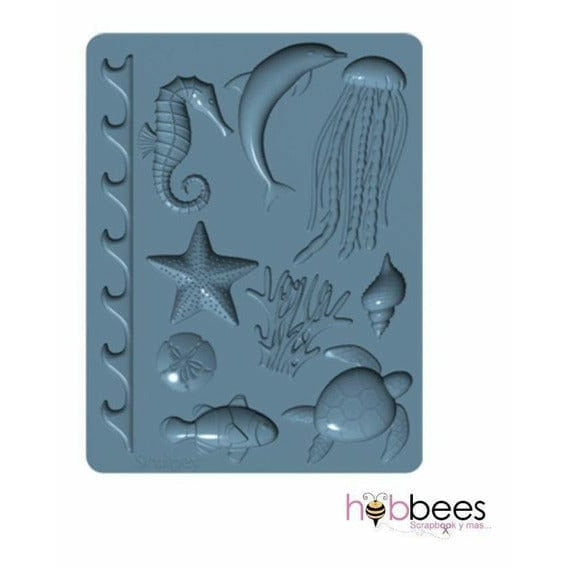 Sculpey molde de silicona apto para horno vida marina joyeria APM61 ARTEMIO CENTROARTESANO
