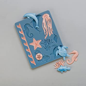 Sculpey molde de silicona apto para horno vida marina joyeria APM61 ARTEMIO CENTROARTESANO