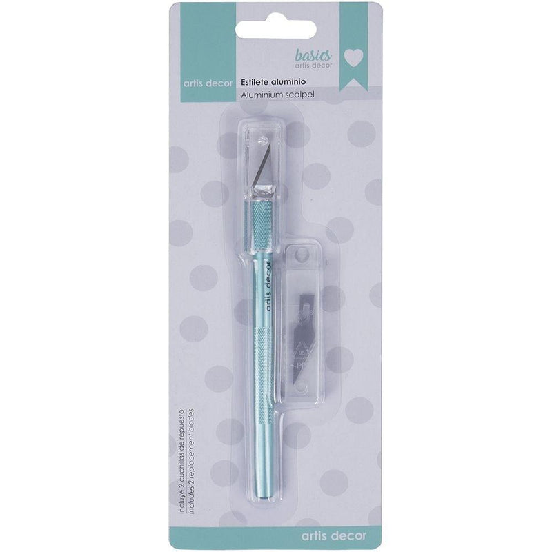 Artis Decor cutter bisturi aluminio verde + 2 cuchillas repuesto ARTIS DECOR CENTROARTESANO