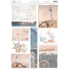 Artis Decor papel de arroz decorado 29.7x42cm PAAD26 Marine ARTIS DECOR CENTROARTESANO