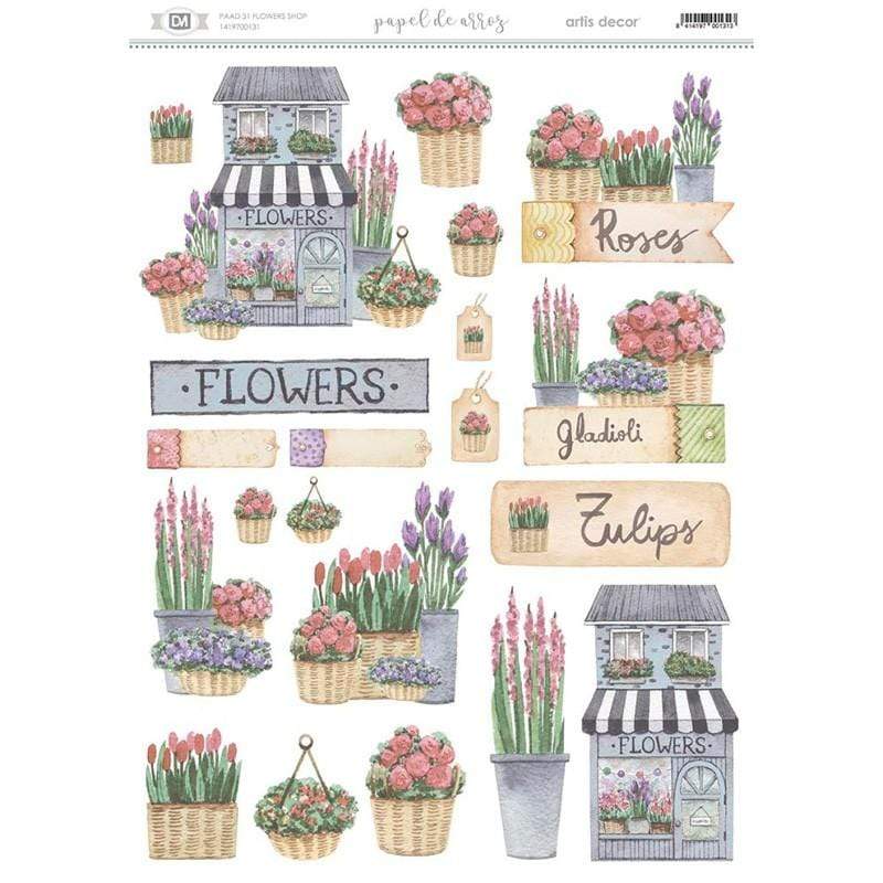 Artis Decor papel de arroz decorado 29.7x42cm PAAD31 Tienda de flores ARTIS DECOR CENTROARTESANO