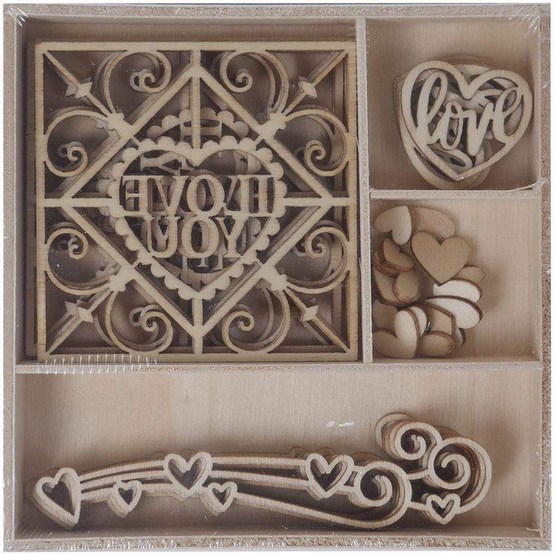 Artis Decor surtido formas de madera 30 piezas 207 romantico ARTIS DECOR CENTROARTESANO