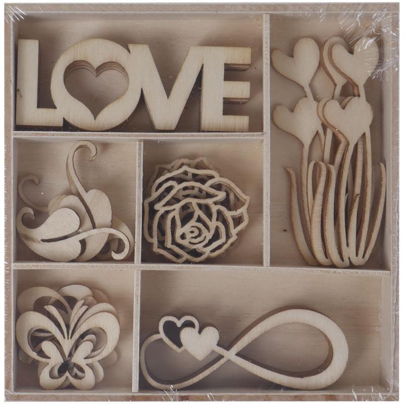 Artis Decor surtido formas de madera 30 piezas 208 amor infinito ARTIS DECOR CENTROARTESANO