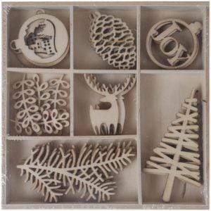 Artis Decor surtido formas de madera 35 piezas 214 Abetos ARTIS DECOR CENTROARTESANO