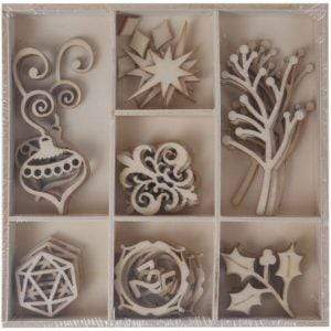 Artis Decor surtido formas de madera 50 piezas 212 adornos navidad ARTIS DECOR CENTROARTESANO