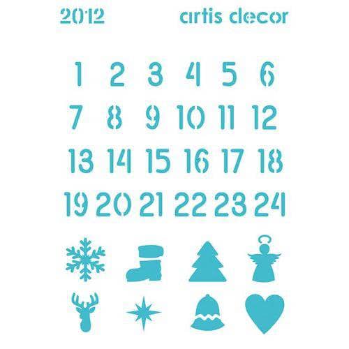 Plantilla 20x15cm Navidad numeros calendario de Adviento Artis Decor ARTIS DECOR CENTROARTESANO