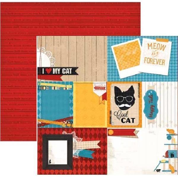 Papel bobunny 15701188 Happy tails 12x12" Cat Nap BOBUNNY CENTROARTESANO