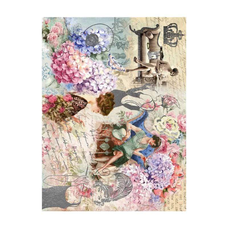 Cadence papel arroz 005 oro hortensias chicas CADENCE CENTROARTESANO