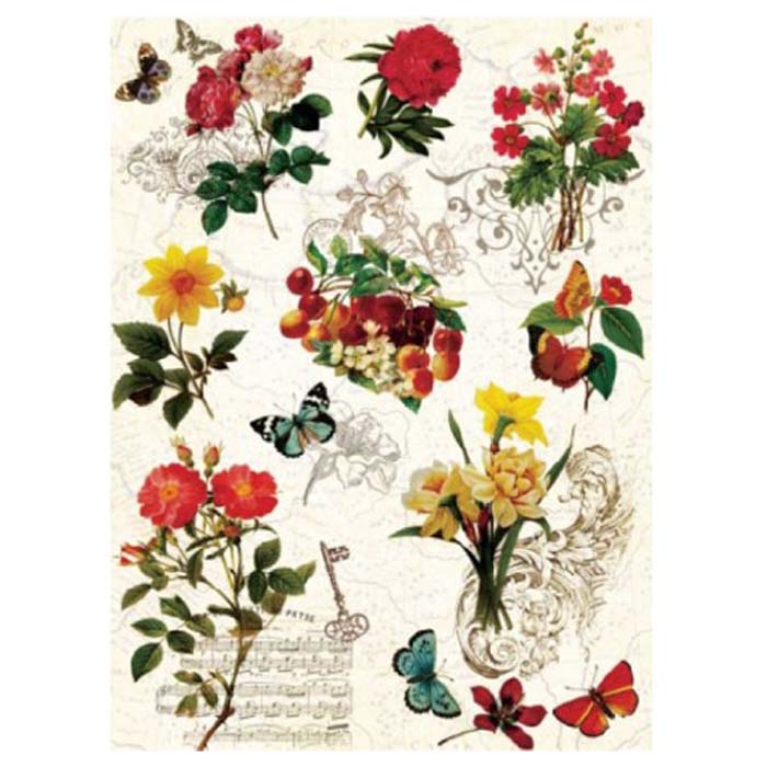 Cadence papel arroz 041Flores y mariposas CADENCE CENTROARTESANO