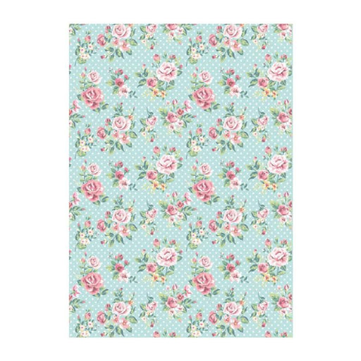 Cadence papel arroz 112 Rosas en fondo azul CADENCE CENTROARTESANO