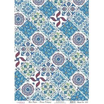 Cadence papel arroz 308 Mini azulejos azules CADENCE CENTROARTESANO