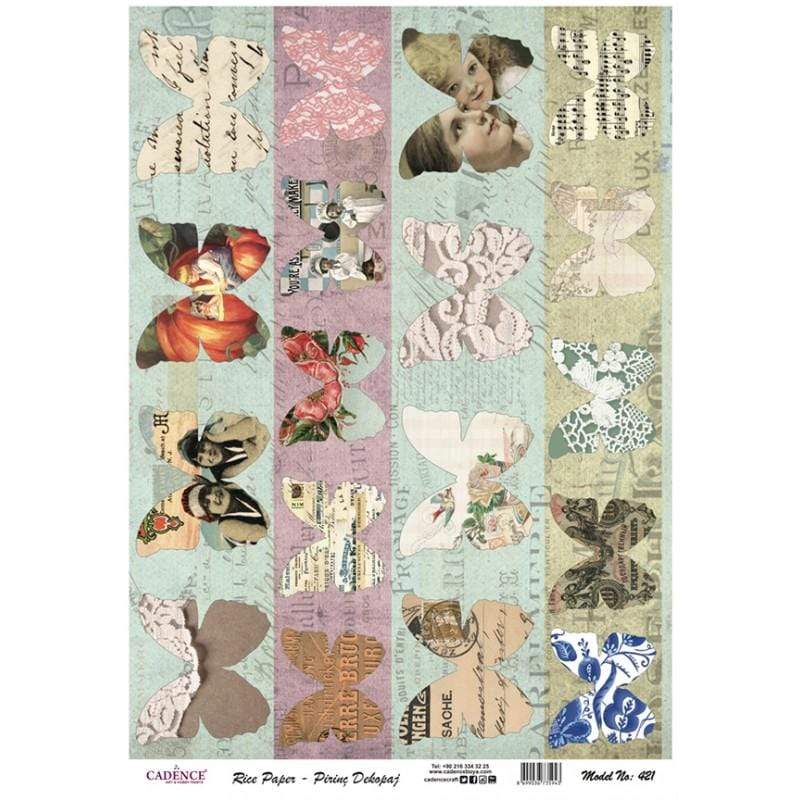 Cadence papel arroz 421 Siluetas Mariposas