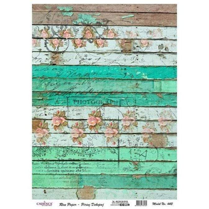 Cadence papel arroz 443 madera verde y flores CADENCE CENTROARTESANO