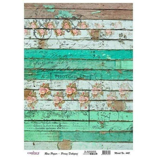 Cadence papel arroz 443 madera verde y flores CADENCE CENTROARTESANO