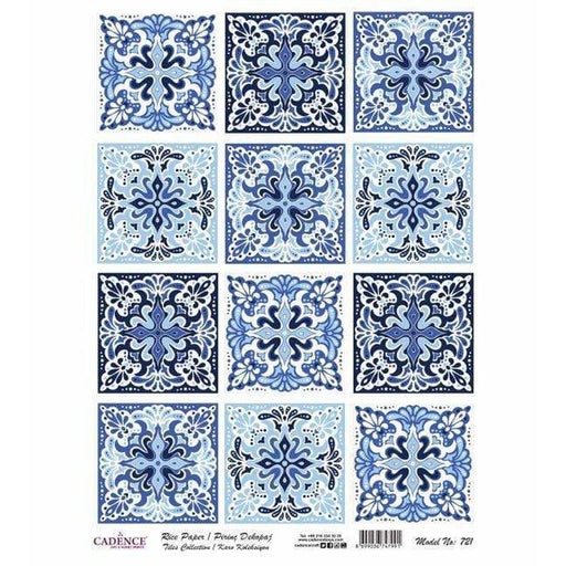 Cadence papel arroz 721 baldosas azules CADENCE CENTROARTESANO
