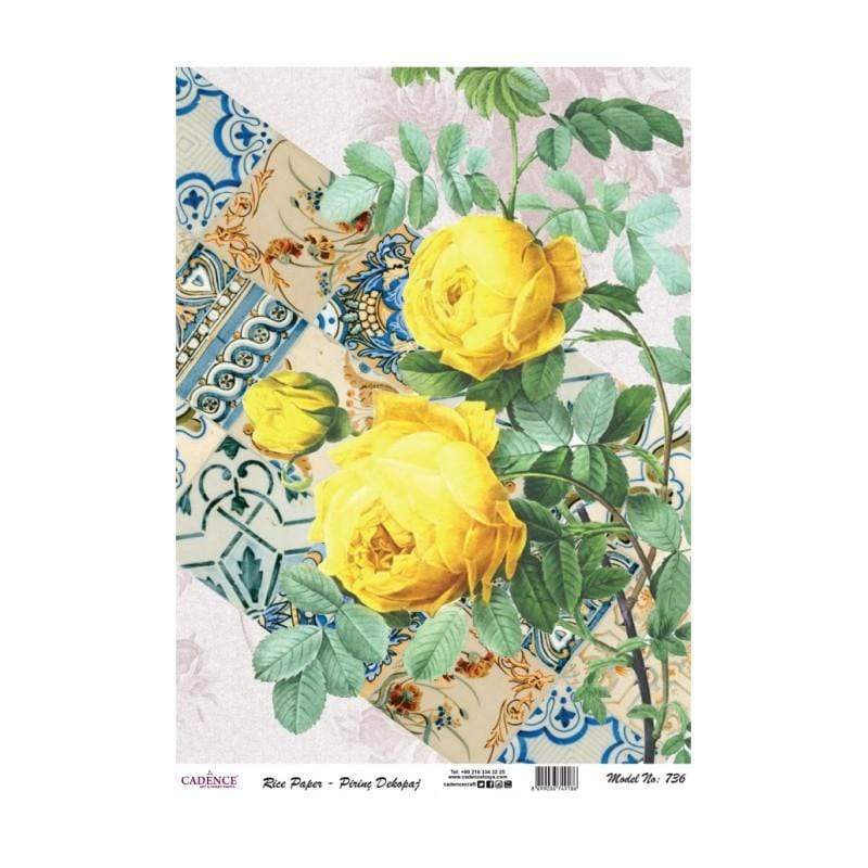 Cadence papel arroz 736 rosa amarilla CADENCE CENTROARTESANO