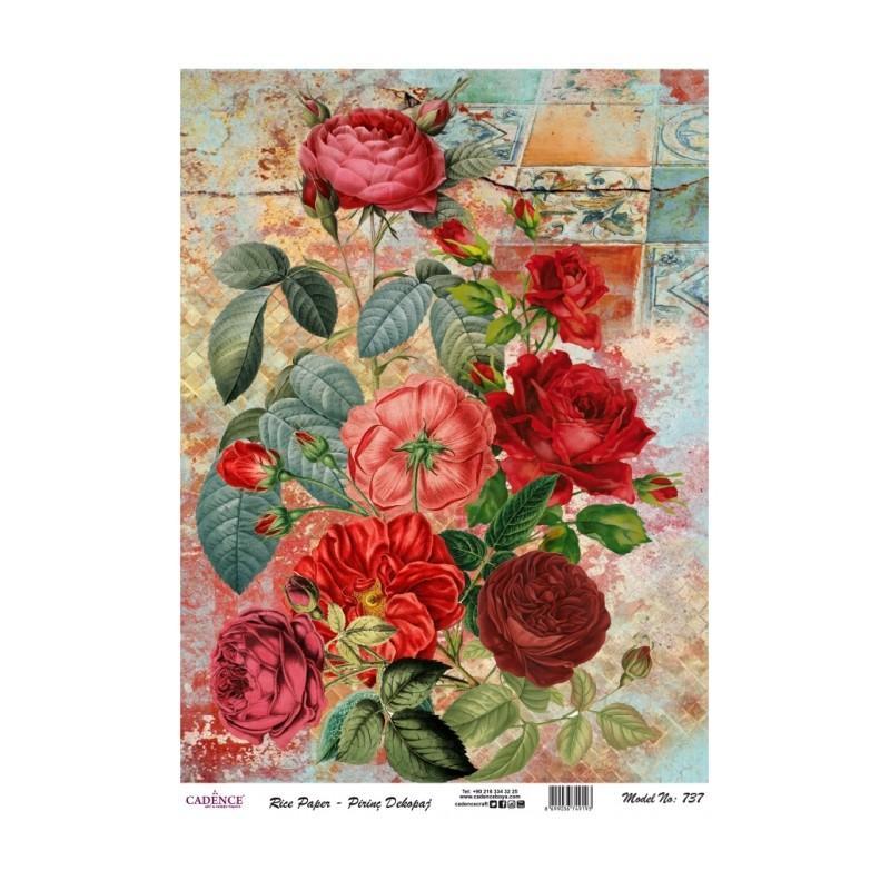 Cadence papel arroz 737 rosa rojas CADENCE CENTROARTESANO