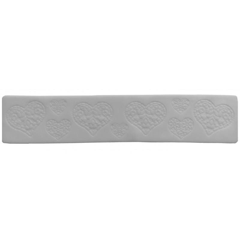Molde de silicona CADENCE sa37 fino efecto puntilla Corazones CADENCE CENTROARTESANO