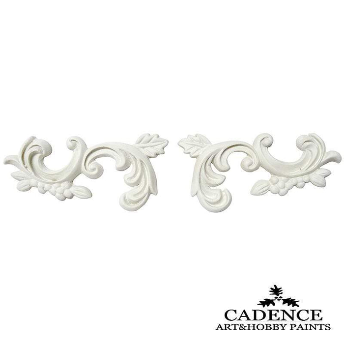 Cadence silhouette white resin pair of scrolls
