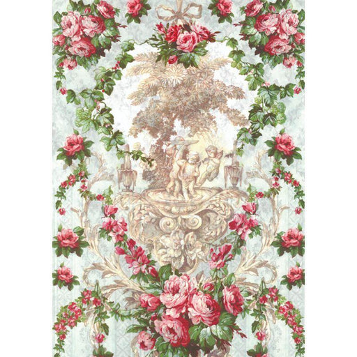 Calambour papel arroz DGR253 Guirnalda barroca con fuente CALAMBOUR CENTROARTESANO