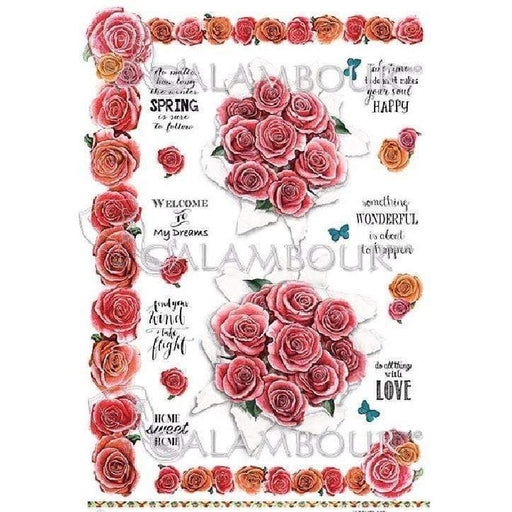 Calambour papel arroz Gipsy 35x50cm DGR296 rosas CALAMBOUR CENTROARTESANO