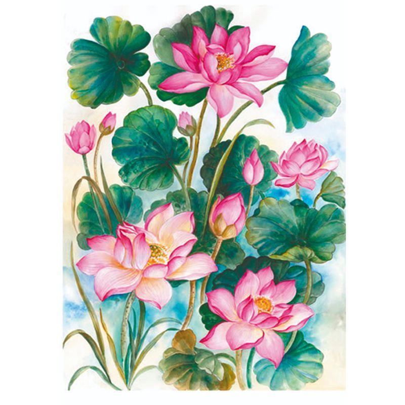 Calambour papel arroz RP54 nenufares rosa fucsia CALAMBOUR CENTROARTESANO